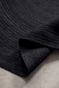 Koberec Hanse Home Jute Braided Rangpur čierny kruh