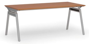 Kancelársky stôl PRIMO SIGMA, 180x90 cm, sivá podnož, čerešňa