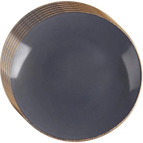 Orion Sada keramických mělkých talířů Glaze šedá27 cm, 6 ks