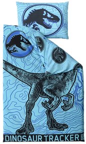 Svietiace bavlnené obliečky JURSKÝ SVET modré Rozmer obliečky: 70 x 90 cm | 140 x 200 cm