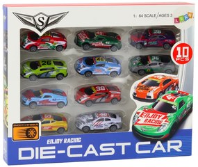 Lean Toys Súprava autíčok na trecí pohon 1:64 – 10 kusov
