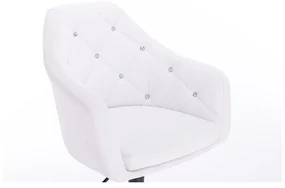 LuxuryForm DESIGN Barová stolička ROMA na čiernej hranatej podstave - biela