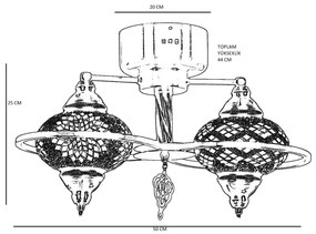 Prisadený luster YENI 1xE27/40W/230V bronzový