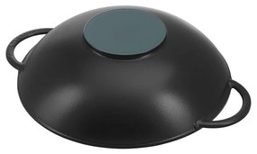 Wok Staub so sklenenou pokrievkou 37 cm, čierny