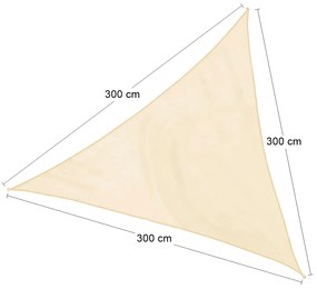 Tieniaca plachta Triangle 300x300 cm - béžová