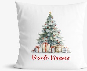 Goldea vianočná dekoračná obliečka na vankúš - vianočný stromček 45 x 45 cm