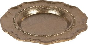 Zlatá antik dekoračná okrúhla miska Raw Gold - Ø 20*2 cm