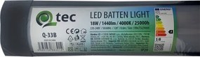 LED Podlinkové svietidlo QTEC LED/18W/230V 60 cm čierna