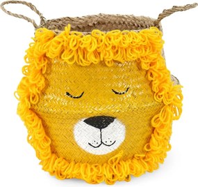 Detský kôš na hračky z morskej trávy v žlto-prírodnej farbe ø 30x28 cm Lion – Compactor