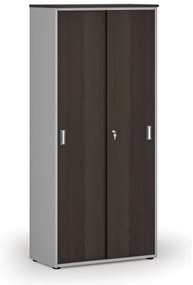 Skriňa so zasúvacími dverami PRIMO GRAY, 800 x 420 x 1781 mm, sivá/wenge