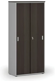 Skriňa so zasúvacími dverami PRIMO GRAY, 800 x 420 x 1781 mm, sivá/wenge