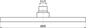 Slezák - RAV Hlavová sprcha okrúhla plastová ø 20 cm - PS0061IN, Nikel kartáčovaný