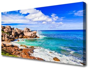 Obraz Canvas Pláž skaly more krajina 120x60 cm