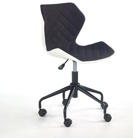 Detská stolička na kolieskach Matrix - čierna / biela
