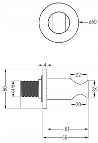 Mosadzný držiak sprchy MEXEN KAI - guľatý - čierny matný, 79351-70