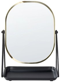 Kozmetické zrkadlo 20 x 22 cm zlatá/čierna CORREZE Beliani