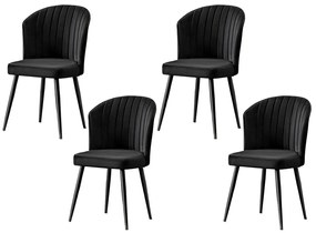 Sada jedálenských stoličiek Rubi Black, 4 ks