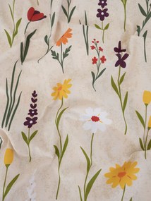Bavlnená obliečka na vankúš Renforcé 40 × 40 cm - Rozkvitnutá lúka prírodná