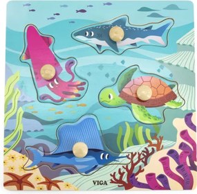 Puzzle s rúčkami Viga 44594 morské živočíchy