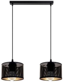 Luster na lanku ALDO 2xE27/60W/230V čierna