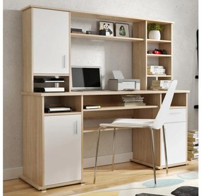 Písací stôl s policou ELIAN dub sonoma/biela