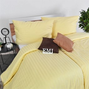 Obliečky damaškové žlté EMI: Predĺžený set jednolôžko obsahuje 1x 140x220 + 1x 70x90