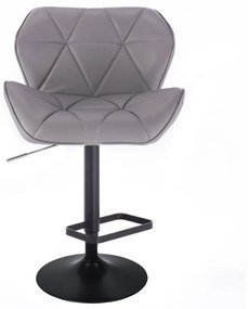 LuxuryForm Barová stolička MILANO na čiernom tanieri - šedá