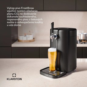 Klarstein FrostBrew pivný výčap, Tlakový systém CO2, Termo chladenie, 3-12 °C, LED displej teploty