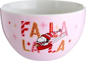 PEANUTS Miska "FaLaLaLa" 600 ml - sv. růžová
