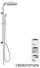Mereo, Sprchová súprava Quatro, nerezová hlavová sprcha a jednopolohová ručná sprcha, MER-CBQ60101SKN