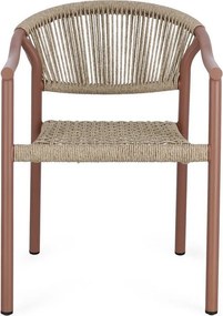 Červená/v prírodnej farbe kovová záhradná stolička Canarias – Bizzotto