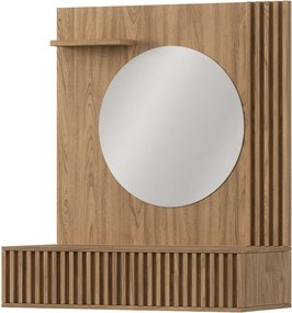 Závěsný toaletní stolek se zrcadlem Entsian 85 cm dub Artisan