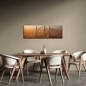 Obraz - Eiffelova veža (s hodinami) (90x30 cm)