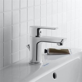 DURAVIT A.1 páková umývadlová batéria s odtokovou súpravou s tiahlom, výška výtoku 67 mm, chróm, A11010001010