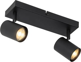 Moderné stropné svietidlo čierne 2-svetlá nastaviteľné obdĺžnikové - Jeana