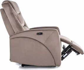 Elektrické polohovacie kreslo KRONOS Velvet cappuccino