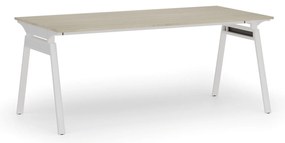 Kancelársky stôl PRIMO SIGMA, 180x90 cm, biela podnož, dub prírodný