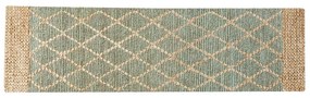 Jutový koberec 80 x 300 cm béžová/zelená TELLIKAYA Beliani