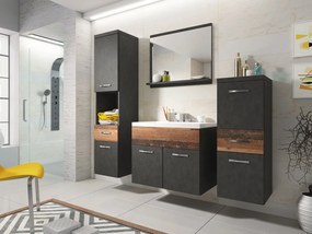 Kúpeľnový nábytok Lumia, Farby: bodega / biely lesk, Sifón: bez sifónu, Umývadlová batéria: Economico BYU 020M