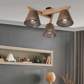 Brilagi - LED  Prisadený luster ANTHONY 3xE14/40W/230V dub/hnedá