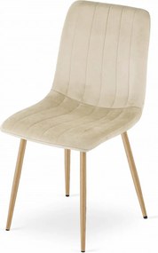 AKCIA Krémová zamatová stolička LAVA II. akosť