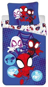 Modrá bavlnená detská obliečka na jednolôžko 140x200 cm Spidey – Jerry Fabrics