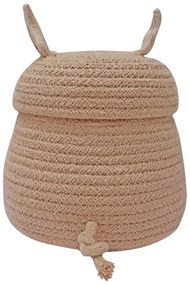 Svetloružový látkový detský kôš na hračky ø 17x15 cm Mini Peggy the Pig – Lorena Canals