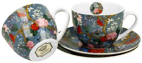 Porcelánová šálka s podšálkou Kilburn Blue 90 ml sada 2ks