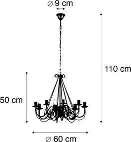 Inteligentný luster hrdzavohnedý 8-svetlo vrátane Wifi B35 - Giuseppe