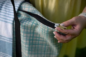 Štýlový set plážovej tašky + osušky HAMAM 75x150 cm, tyrkysový