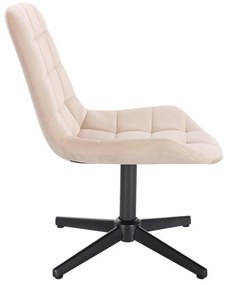 LuxuryForm DESIGN Stolička PARIS VELUR na čiernom kríži - krémová