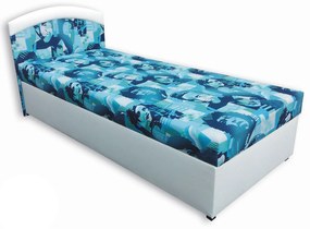 Jednolôžková posteľ (váľanda) 80 cm Elmo (Biela koženka + Elmo 2). Vlastná spoľahlivá doprava až k Vám domov. 793080