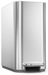 Nášľapný oceľový odpadkový kôš v matne striebornej farbe 5 l – simplehuman