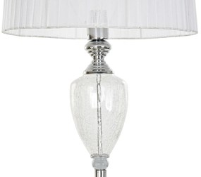 Podlahová lampa "Romantic" s tienidlom, kov-sklo, chrómová, 40x40x155 cm